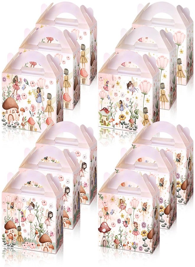 Dinifee 12 Pcs Fairy Party Favor Boxes Floral Fairy Treat Boxes Butterfly Fairy Theme Gift Boxes for Girl Fairies Birthday Baby Shower Party Supplies Garden Decorations - Image 1